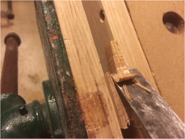 carving wooden boat cleat