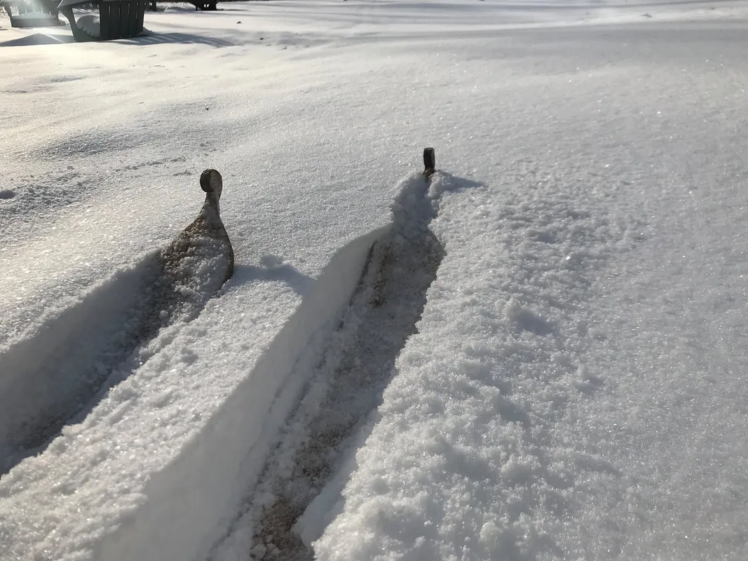 Skiing on wooden skis, skiing on traditional scandinavian skis