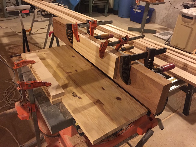 Table saw set up for Birdsmouth Mast