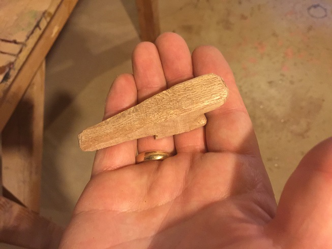 carving wooden jam cleat