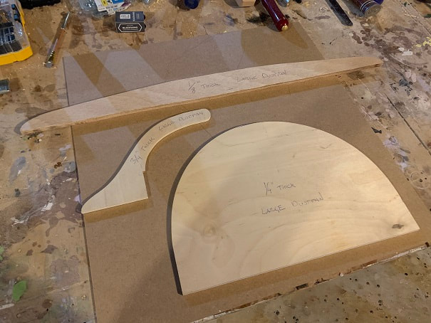 Templates for the bottom, sides, and handle